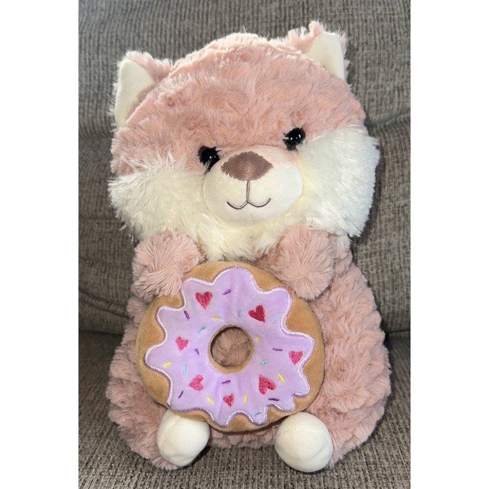 Bee Happy Dusty Pink Cat Plush with Donut Swirl Fur 11" Stuffed Animal Kellytoy